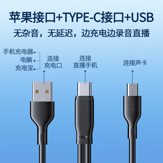 Good Shepherd Sound Card Live Broadcast Microphone OTG Data Cable Live Broadcast Sound Card Cable Apple Android Adapter High-Fidelity Side Adapter Cable Charging Side Live Broadcast Audio Cable Sound Card OTG Cable Micro - Suitable for V8 lighting special version