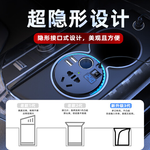 Meind car inverter 24V to 220V charger super fast charging bottle car car cigarette lighter converter 150W