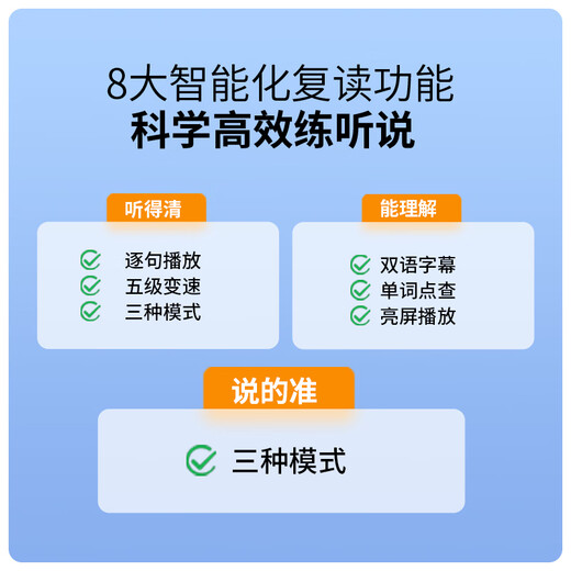 Dushu Lang Learning Machine English Listening Treasure AI Precision Learning Repeater Machine Walkman Learning Machine Chinese and English Learning Improvement Artifact Listening Large Screen Oral Practice Machine Ivory White - Textbook Synchronization + General Subjects + Scanning Question Translation + 128G Memory