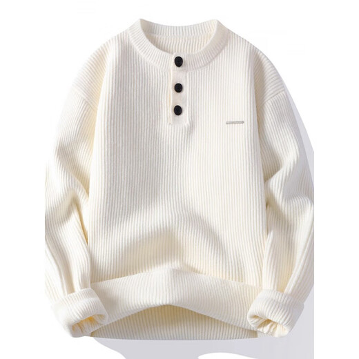 Mangmang Henry collar sweater for men, autumn and winter new warm sweater, loose inner wear, pullover bottoming top for teenagers, red 3XL, weight range 150-170Jin Jin is equal to 0.5 kg