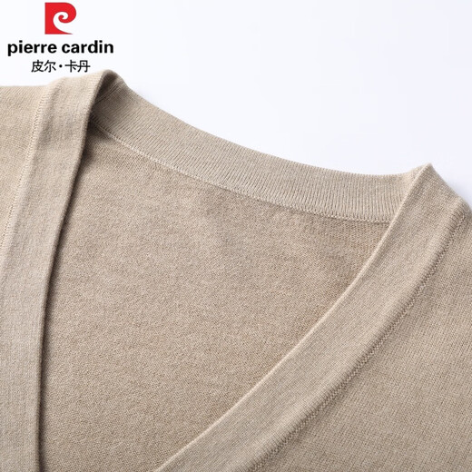 Pier Cardin Cardigan Herren 2024 Frühling und Herbst Neue Festkörper-Strickjacke für und junge Männer lässig V-Ausschnitt Dünne Strickjacke Leinengrau 175/l [geeignet für 135-150jin [Jin gleich 0,5 kg]]