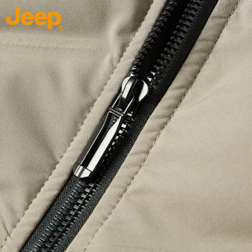 Jeep (JEEP) down jacket men's winter short casual baseball collar jacket men's warm trendy brand clothes men's black XL
