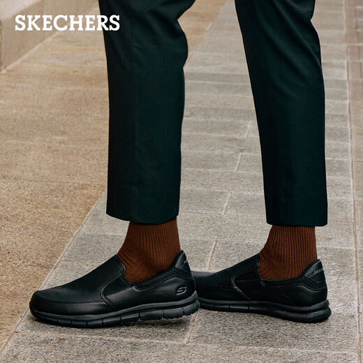 Skechers Herrenschuhe Sommer Ein-Fuß-Geschäftspendelschuhe weiche alleinige Arbeitsschuhe bequeme Freizeitschuhe flache Lazier Schuhe 77157