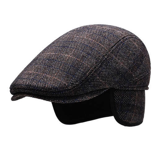 Red Dragonfly Old Man Hat Men's Autumn and Winter Middle-aged and Elderly Plus Velvet Advance Hat Grandpa Elderly Hat Ear Protection Warm Peaked Cap Brown Color-Fashionable Warm Ear Protection M M Size (Head Circumference About 58CM)