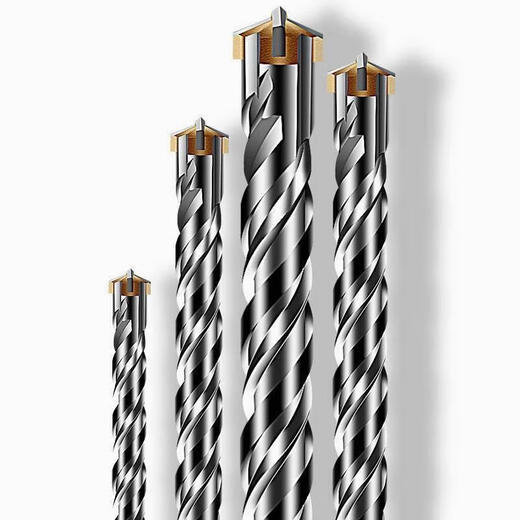 XMSJ Custom Cross Impact Drill Bit Electric Hammer Concrete Mur Square Handle Punch Mur Mur Round Poignée Four Square Handle 12350