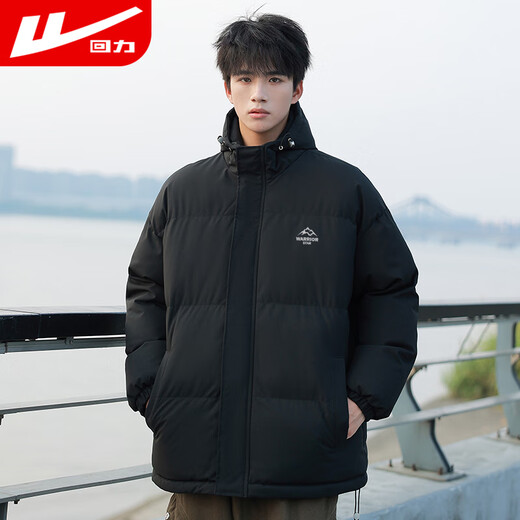 Warrior cotton coat men's winter thickened cotton jacket men's hooded loose warm cotton coat men's Korean style bread coat men