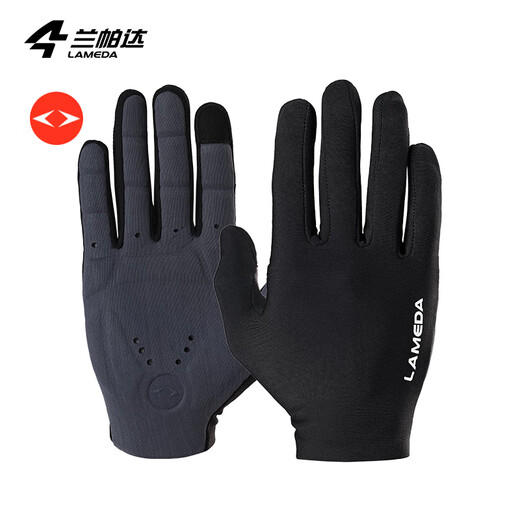 Lampada Double Arrow Cycling Long Finger Gloves for Men and Women Spring and Summer Cycling Road Mountain Breathable Full Finger Yunyi Beige-Double Arrow Palm Pad M