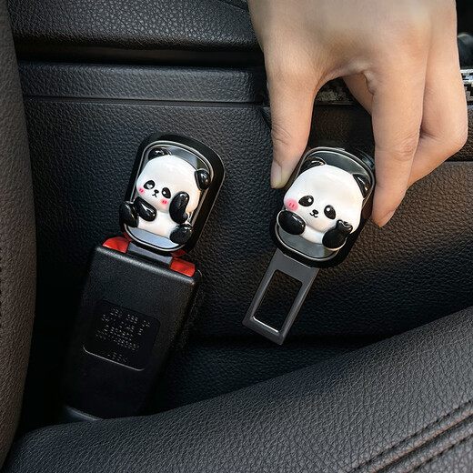 Xushanska мультяшная милая автомобильная пряжка-удлинитель, фиксатор заднего сиденья автомобиля, предохранительная заглушка против удушения, авиационный сплав, перевернутая панда + цветок, обнимающий панду (