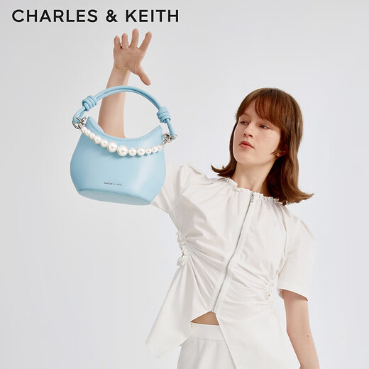 CHARLES/KEITH Pearl Portable Shoulder Crescent Bag Women's CK2-10270963 Light Blue Light Blue S
