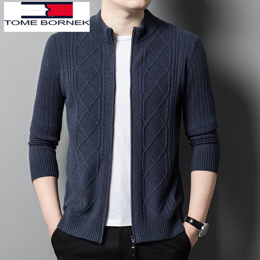 Tommy Shee Kelly Tommy Tommy Men's Men's Fall and Winter Cardigan tricot Cardigan Pull Cold de support Jacquard Veste de papa d'âge moyen Smoky Rain Camel 105 / M