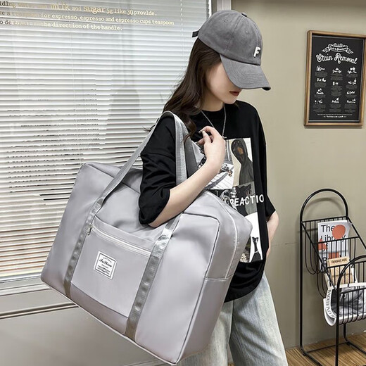 旅行包大容量女超大拉杆手提出差便携待产收纳包运动健身包行李袋 黑色特大号（64*24*43）