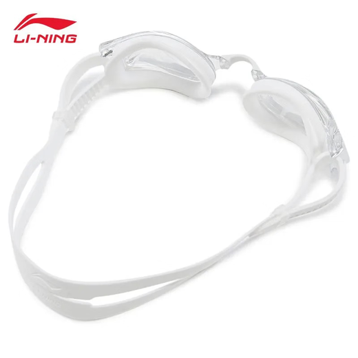 Li Ning Gafas de natación Gafas de natación de Alta definición Impermeables y antivaho para Hombres y Mujeres, Gafas de natación Profesionales, Gafas de natación Planas de Silicona, Blanco