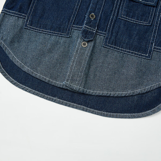 Demandez à la veste de garçons juniors 2025 automne à mid-grand veste en jean de la veste contrastée d'enfants Trend bleu 170