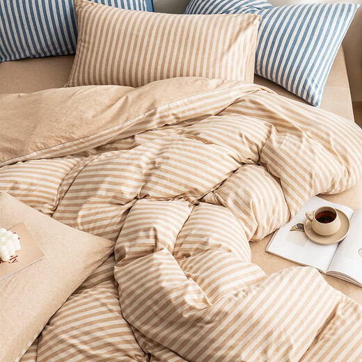 Made in Tokyo, 32-count knitted cotton four-piece set, 100% cotton type A bed sheet, four-piece bed set, 1.8m bed, Maisuika