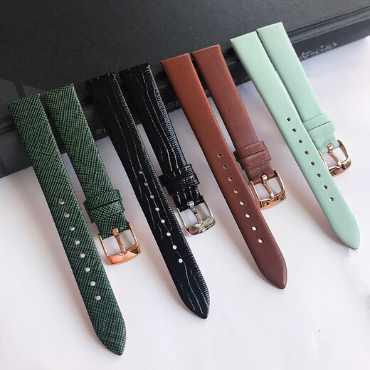 Applicable to Armani original watch ar11149/11148/80028/11302 strap female cowhide original dark blue lizard pattern 14mm