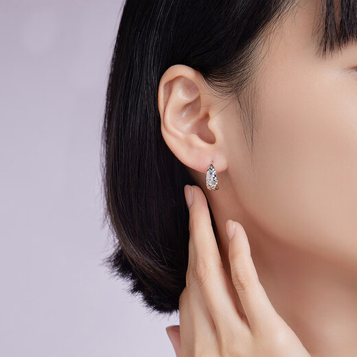 Liuguifu Jewelry Platinum Earrings Women's PT950 Earrings Shattered Ice Dawn Earrings Birthday Gift 1.65g Can write greeting cards + engraving