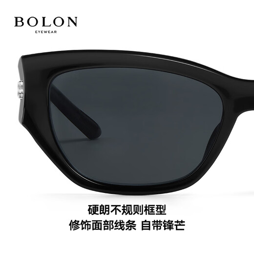 BOLON暴龙眼镜25年新品王鹤棣同款猫眼太阳镜防晒遮阳墨镜男女款BX5008 C12 米灰色