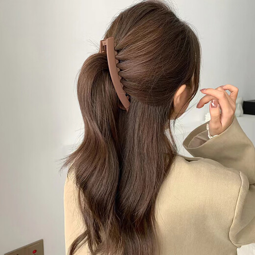 Morning Star Large Hair Volume Banana Clip Hair Clip for Women Back of Head 2025 New High Ponytail Artifact Fixed Grasp Clip Vertical Clip Black 13cm