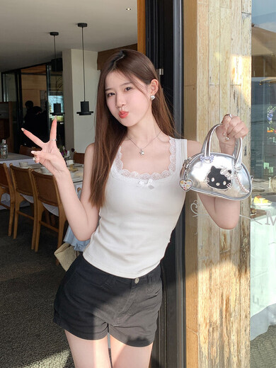 Lace inner camisole for women 2025 new style without breast pad design niche and beautiful top summer white big bow S Recommendation (80-95) Jin Jin is equal to 0.5 kg