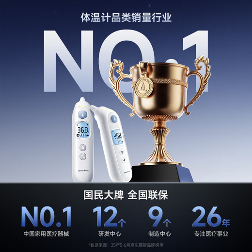 Yuwell medical infrared electronic infant and child body temperature thermometer silent and accurate fever in-ear thermometer for the elderly YHT208