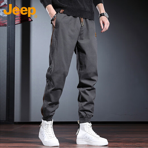 
Jeep (JEEP) casual pants for men in summer loose ties work pants for men trendy versatile men's pants gray XL