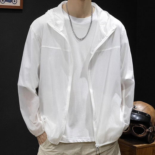 OLJ International first-line big-name ice silk sun protection jacket for men in summer thin coat loose anti-UV large size fishing suit with gray L 130-145Jin Jin is equal to 0.5 kg