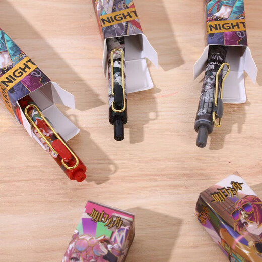 明日方舟中性笔按动笔卡通高颜值盲盒ST头黑笔速干0.5mm学生文具 6198明日方舟盲盒笔 0.5mm 盲盒4支