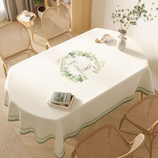 Caidi Ling oval tablecloth waterproof, oil-proof, anti-scalding, no-wash pvc tablecloth, coffee table cloth, imitation fabric tablecloth, table mat, universal yarn cloth - Pastoral Time 100*160cm