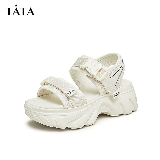 Tata Casual Dicke Sohle Sandalen Frauenschuhe weiche Sohle Strand Sandalen Sommer WL701BL4 Beige 37