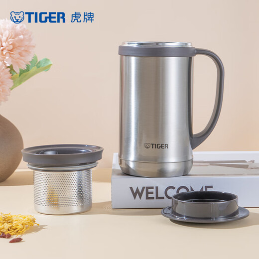 TIGER thermal insulation cold cup tea filter cup office cup CWM-A050-XC stainless steel color 500ml