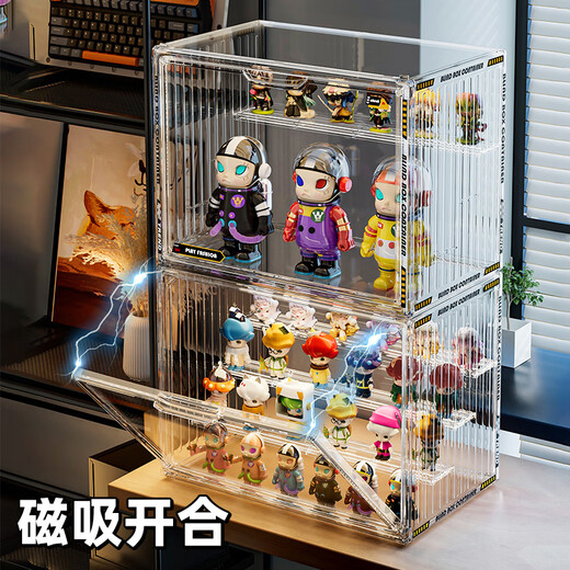 KAMAN blind box storage display rack household dust-proof container figure display cabinet anime doll ornaments large storage box transparent extra large/4 layers 1