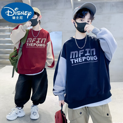Disney Children's Sweinshirt Boys Spring y Autumn Style 2025 New Autumn Boys Handsome Base Top Outumn Winter Clothing Navy Blue 130cm