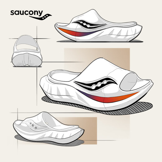 索康尼（SAUCONY）Cradle摇篮224夏运动恢复凉拖拖鞋夏季男女沙滩鞋子 S28903-2-白黑 43 不偏小，正码正拍