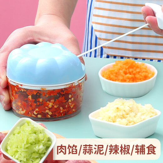 Fat Donglai's same style garlic mincer, garlic masher, manual garlic masher, garlic masher, household garlic press, 1 pack, blue