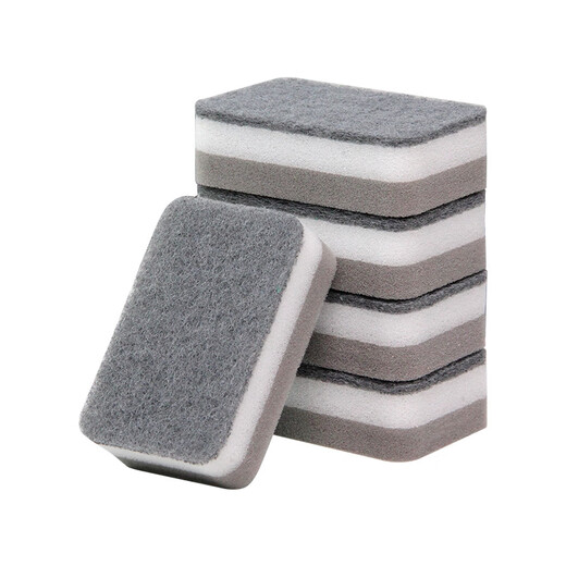 Mengting dishwashing sponge, magic sandpaper block, pot bottom brush, rust and oil removal scouring pad, dishwashing sponge - 10 pieces
