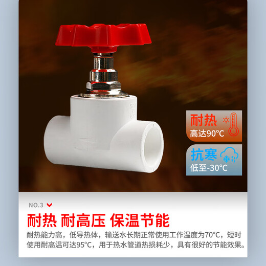 LESSO PPR hot melt stop valve 4-point white water stop valve hot and cold water pipe switch valve gate valve dn20