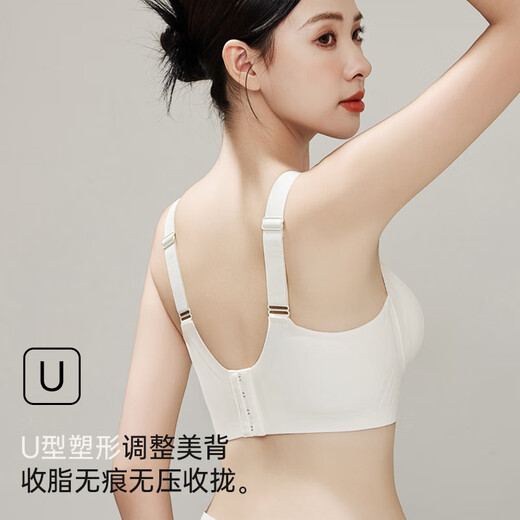 Urban Beauty Soft Support Unterwäsche für Frauen-BH ohne Markierungen, große Brüste, klein ohne Stahlringe, dünner anti-saggroßer BH Milky White M