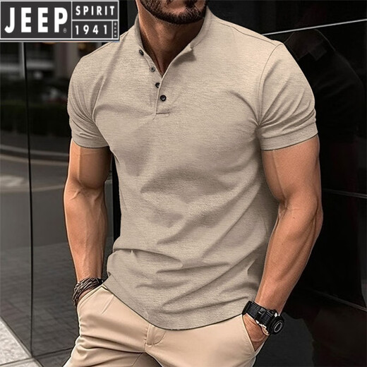 Jeep Spirit Herren kurzärmelig Slim Slim Cotton Burgundy T-Shirt Herren Trendy Jung