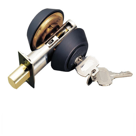 Auxiliary lock pure copper full copper outdoor courtyard door lock Belvedere closed wooden door handle lock No. 2 D02-antique black 40-50mm universal type with key