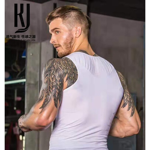 KJ Körperformung Anzug Herren Taille, Taille, Bauch, Weste, elastischer Körper, Brust, enger Körperformung Unterwäsche, Fitness-Training, Reduzieren Sie Bierbauch, Blau + Schwarz (zwei Stücke) XL (empfohlen 160-190jin [Jin gleich 0,5 kg])