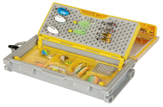 PLANO fishing tool box EDGE MICRO JIG three-layer storage box portable plastic fishing gear box gray yellow gray transparent micro