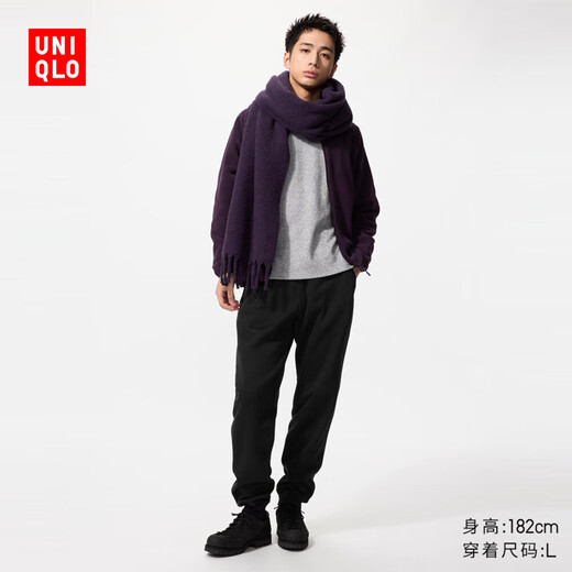 Uniqlo men's HEATTECH imitation sherpa sports trousers casual extended style 25 autumn and winter new style 479788 09 Black M