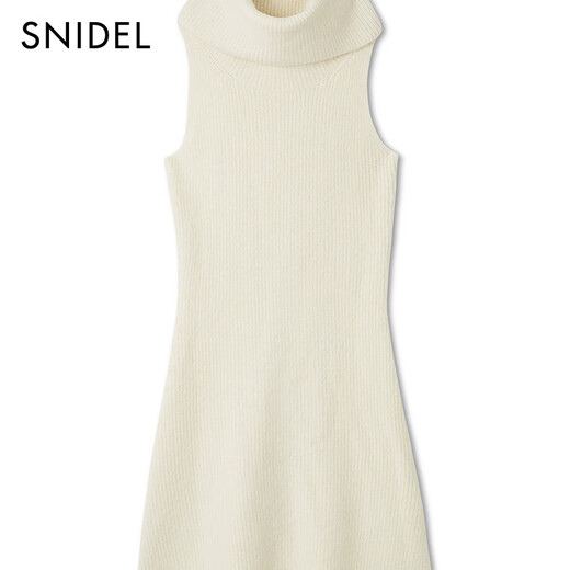 SNIDEL2025 new autumn and winter simple and versatile solid color turtleneck sleeveless knitted dress SWNO254190 off-white one size (F)