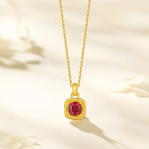 Trendy Acer to Simple Small Sugar Cube Crystal Peridot Yellow 18K Gold Pendant for Girlfriend Birthday Gift Garnet Single Pendant