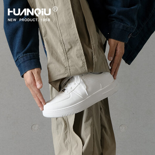 Global Air Force White Shoes Men's 2025 Spring New White Bailiu Korean Style Sports and Casual Couple Board Shoes Men's Shoes 829 White [Couple Men's Style] 39