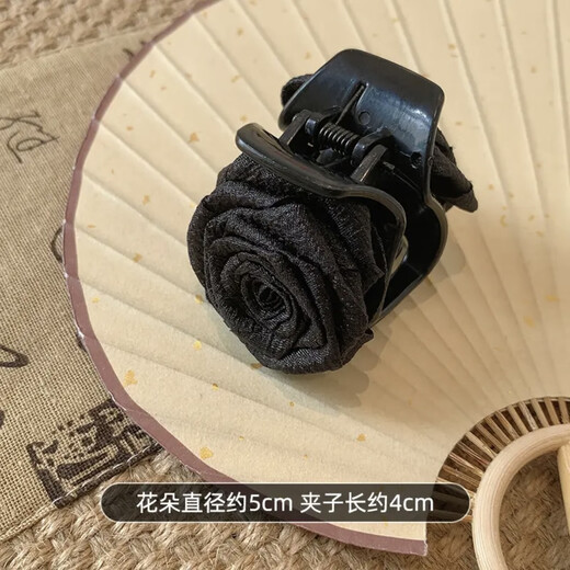 Dry Rose High Ponytail Clip Temperament and High-end Hair Clip for Women 2024 New Back of Head Shark Clip Dry Rose Milk Tea Color One