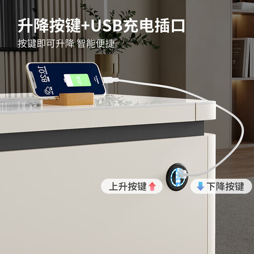 Jibao slate removable lifting coffee table with kettle integrated living room simple light luxury high-end Kung Fu tea table Kung Fu coffee table with tea stove set door-to-door installation