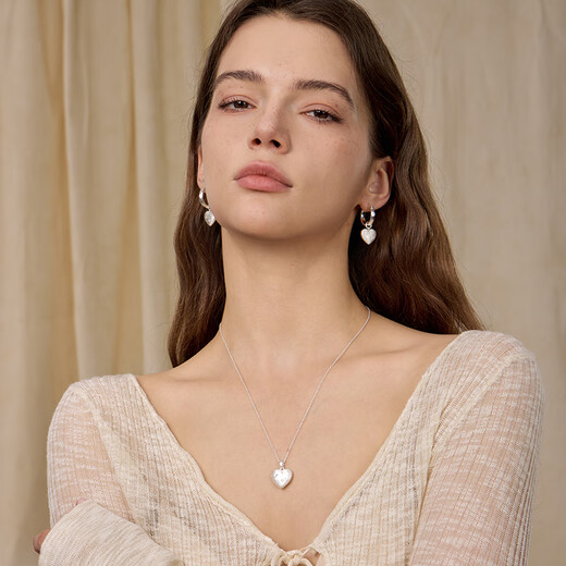 Arsis starry night mercerized love double-sided earrings for women, fashionable, simple and versatile earrings, earrings as a birthday gift for girlfriend, mercerized love double-sided earrings