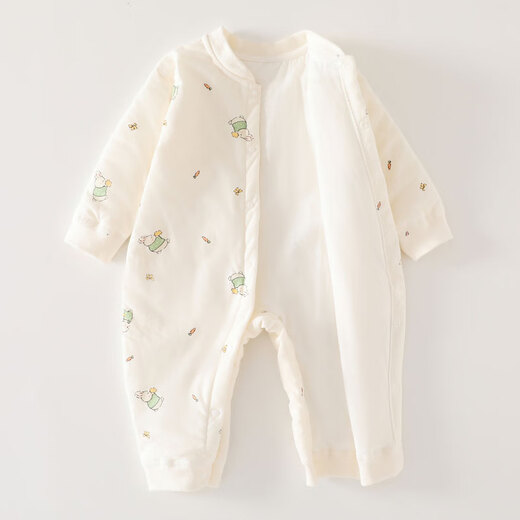 
Seven-picked daisy 40g cotton onesie baby onesie in autumn and winter boneless clothes thin cotton medium-thick climbing clothes one-piece warm outing clothes X6624 Mid-bottomed bear strawberry 40g one-piece cotton jacket size 59 (6-11Jin[Jin equals 0.5 kg])