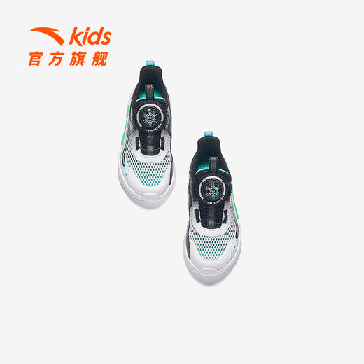 
Anta children's sneakers men's children's shoes 2024 spring and summer new knob button button net leather comfortable and fashionable casual shoes children's shoes [transparent net] white/black/blue 9904-1 28